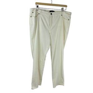 NEW Talbots Straight Flawless Corduroy Pants Women Plus 16 Petite Ivory White
